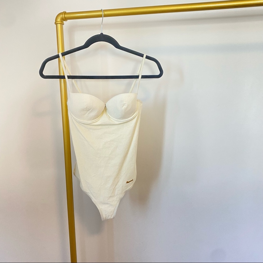DSQUARED2 Cream One-Piece Swimsuit, underwire size 44. The height of elegance!